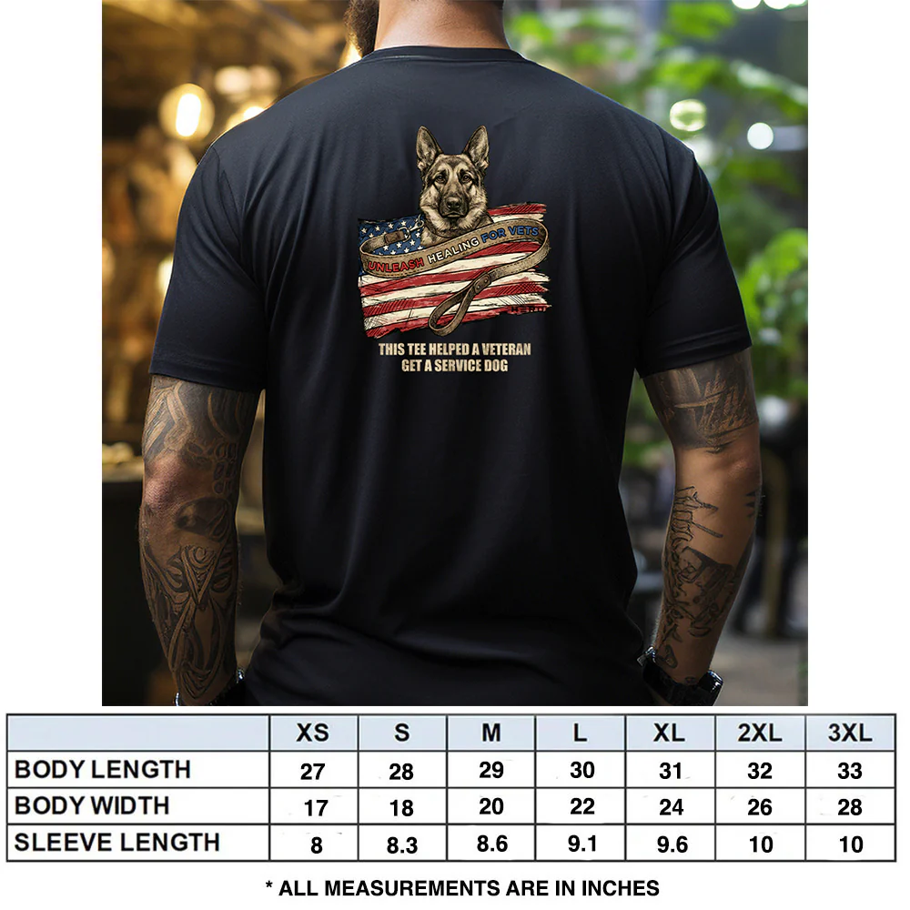 Unleash Healing For Vets - Shepherd Black Tee - Image 3